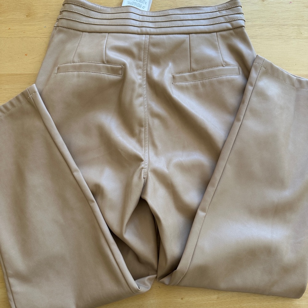 7 For All Mankind Faux Leather Pants, Color Tan, Size Medium, NWT - Picture 6 of 7